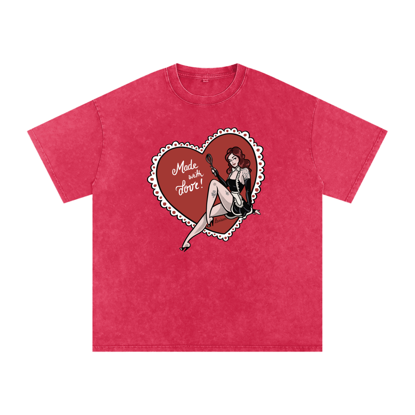 Made With Love - Snow Washed Oversized Cotton T-Shirt