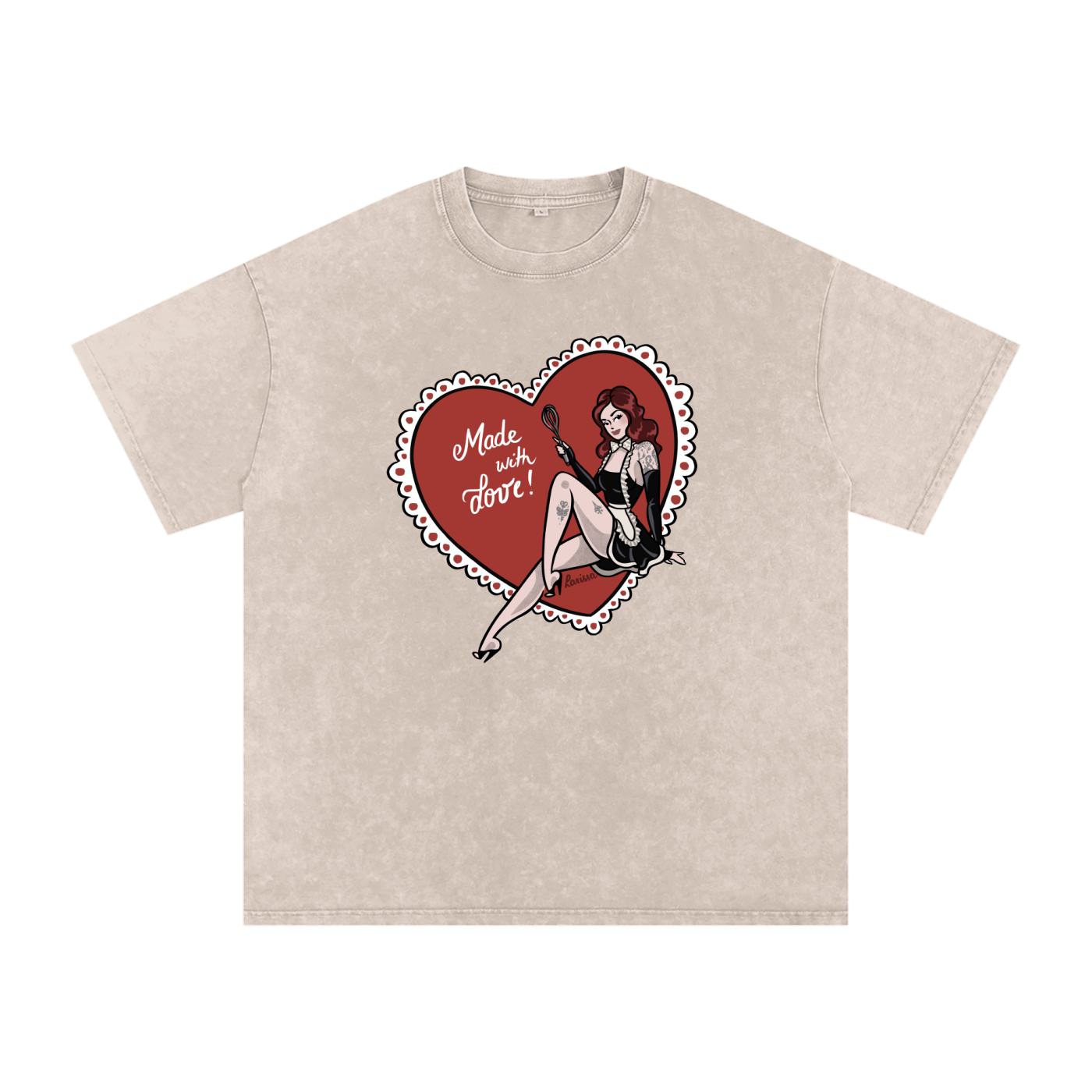 Made With Love - Snow Washed Oversized Cotton T-Shirt