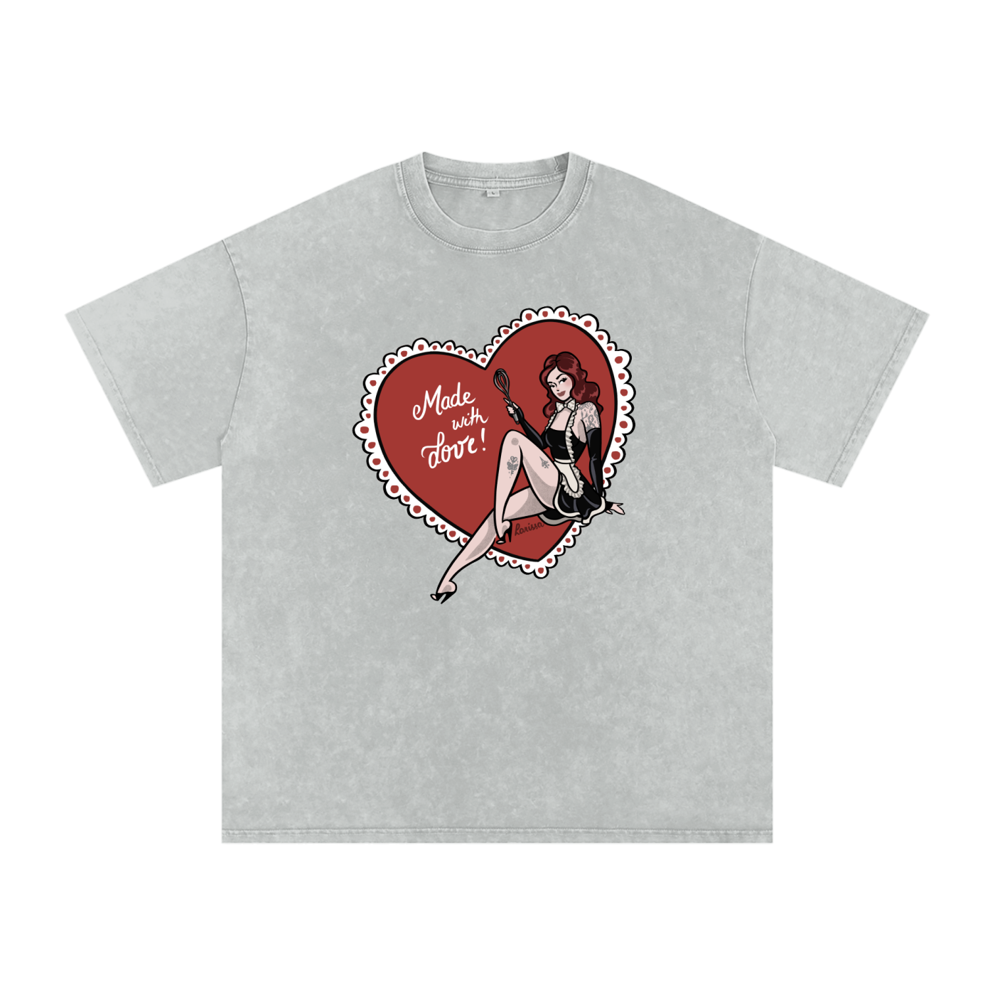 Made With Love - Snow Washed Oversized Cotton T-Shirt