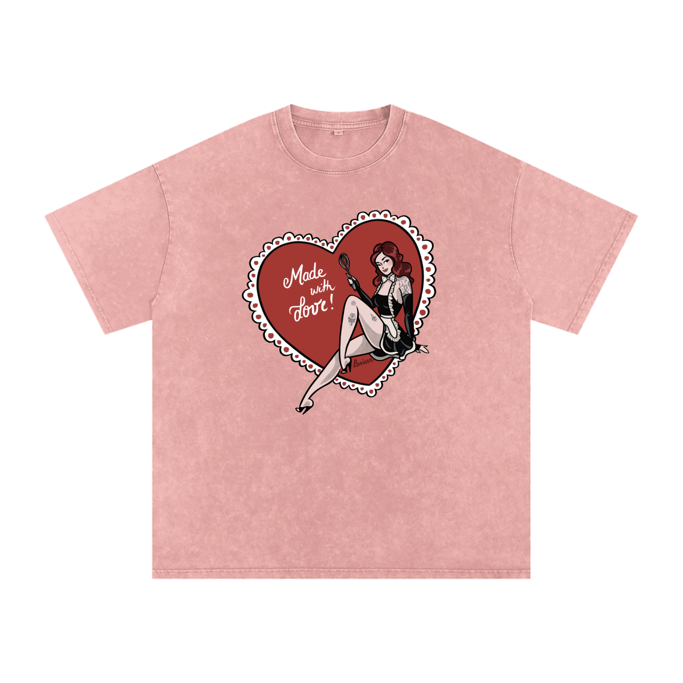 Made With Love - Snow Washed Oversized Cotton T-Shirt