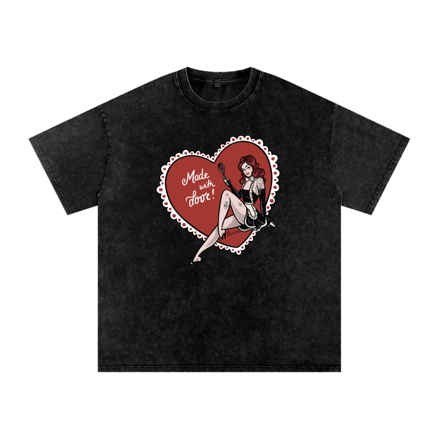 Made With Love - Snow Washed Oversized Cotton T-Shirt
