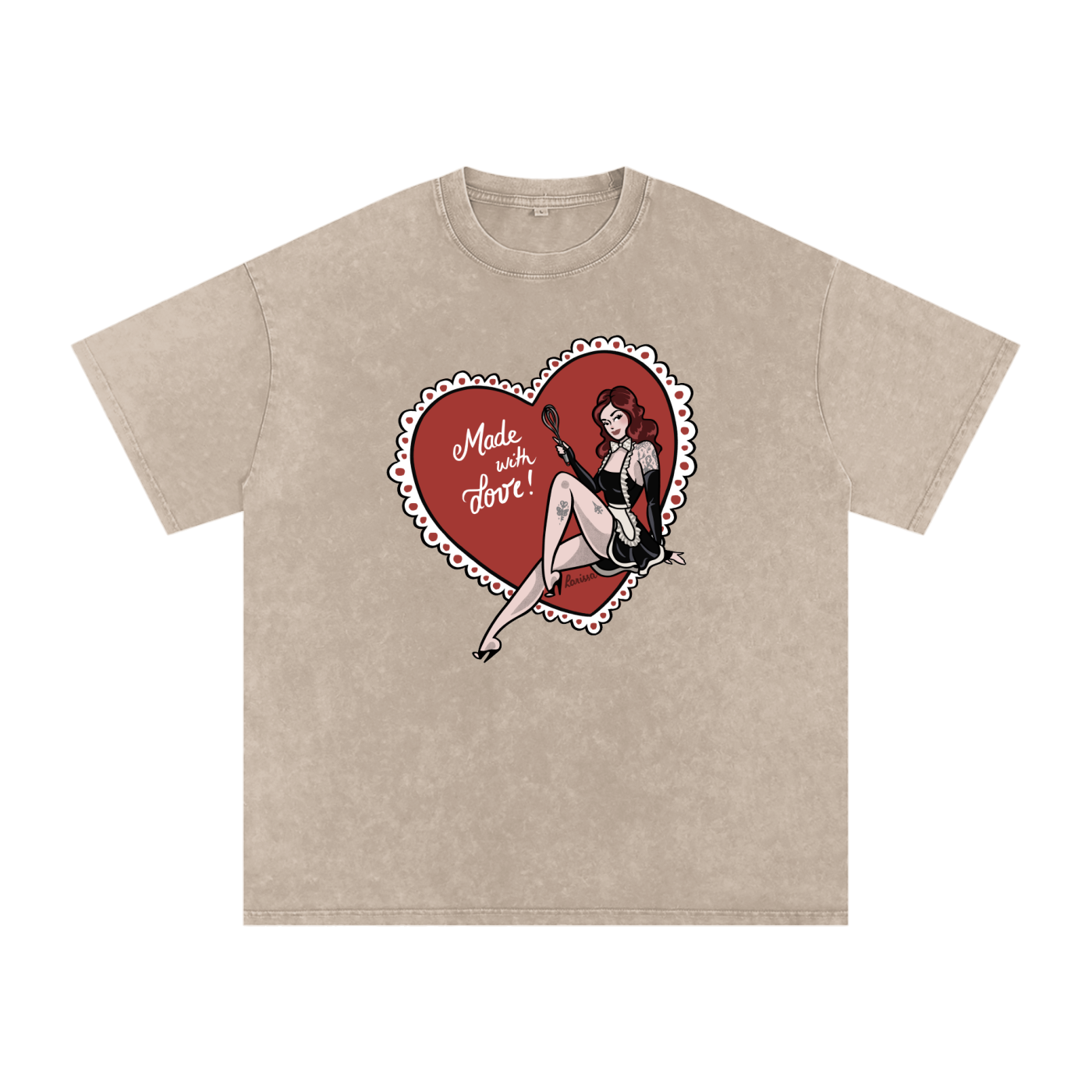 Made With Love - Snow Washed Oversized Cotton T-Shirt